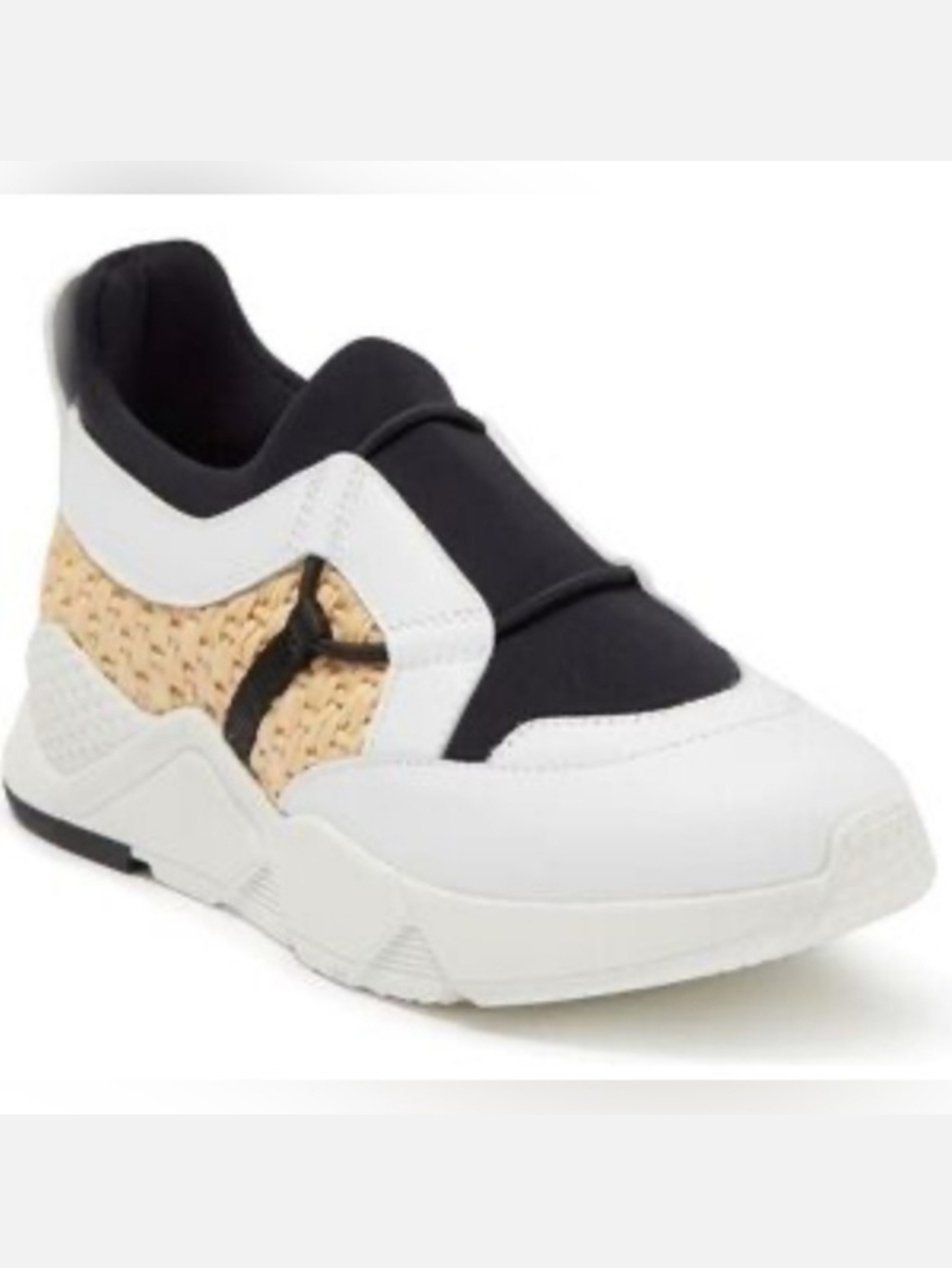 NEW Robert Clergerie 41.5 Paelle/Natural Raffia & White Leather Sneaker Salvy